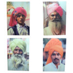  Photographs of Indian Men on Wooden Pannels